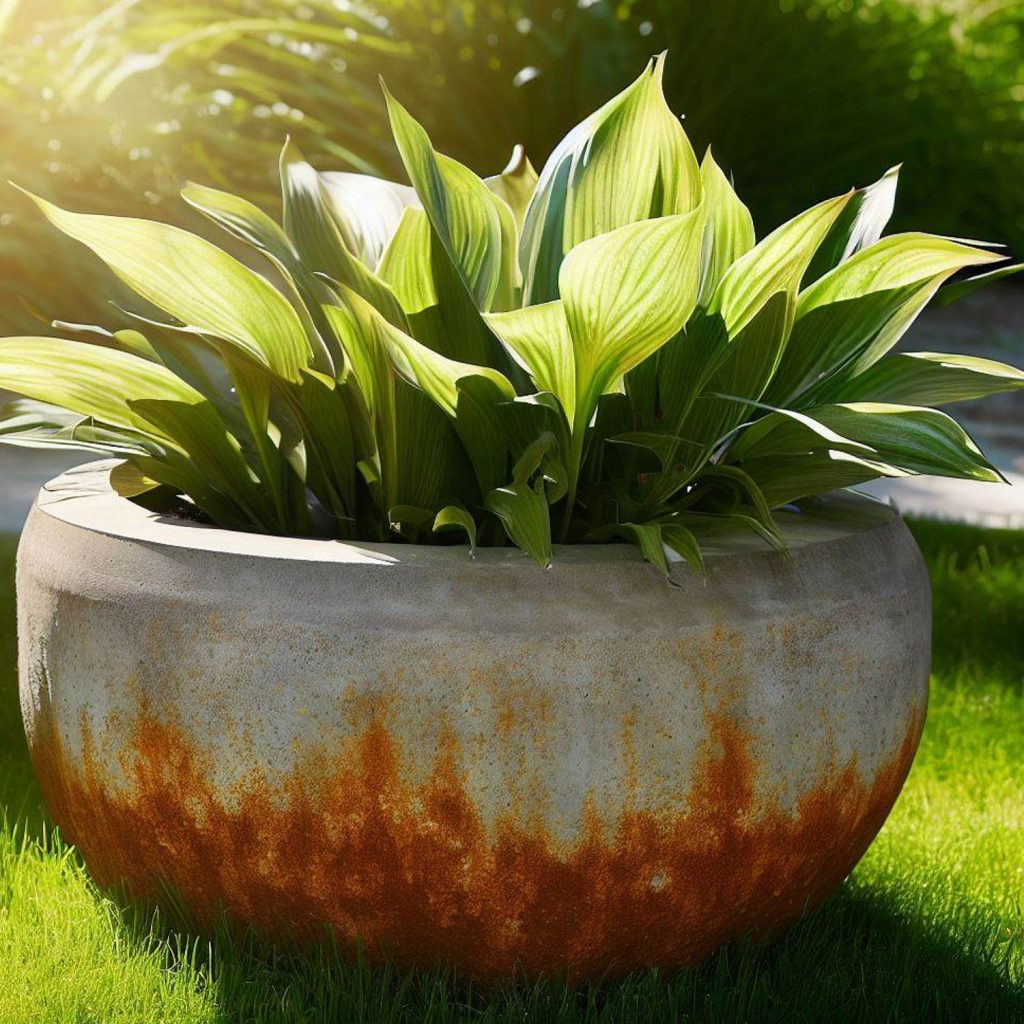 Curated visual reference: Concrete Planter With Rusty Iron Coating Photo Inspiration
